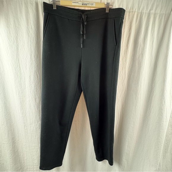 Eileen Fisher Black Organic-Cotton Twill Knit Slouchy Ankle Pants S - Picture 4 of 10